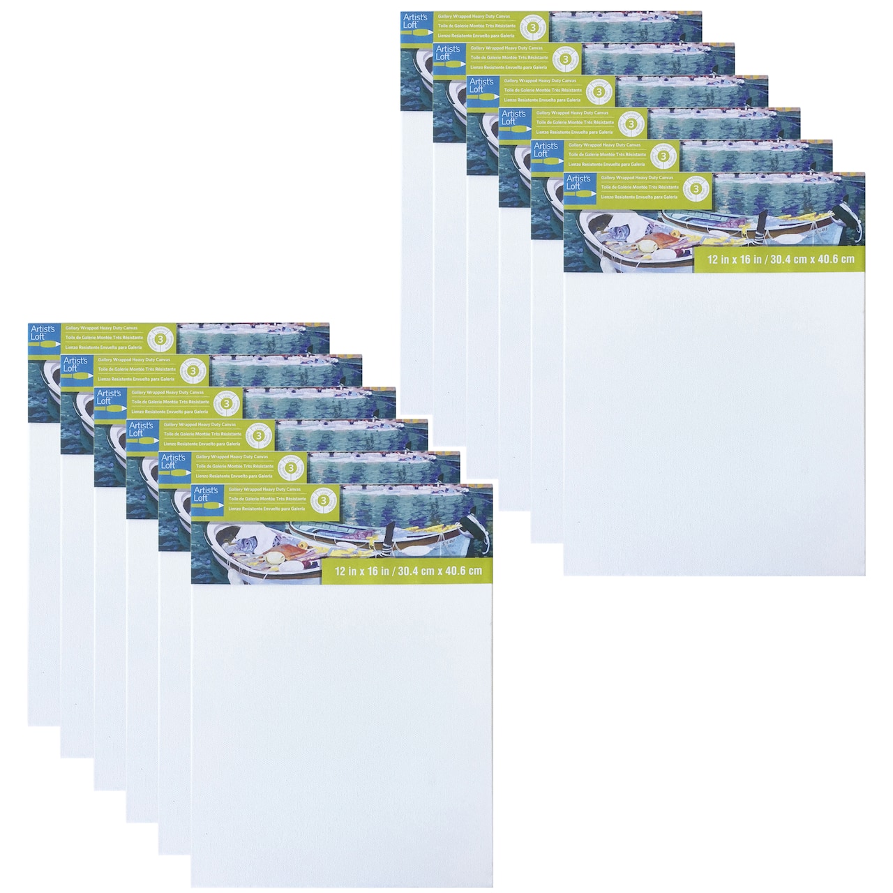 12 Pack: Level 3 Gallery Wrapped Heavy Duty Canvas by Artist's Loft®